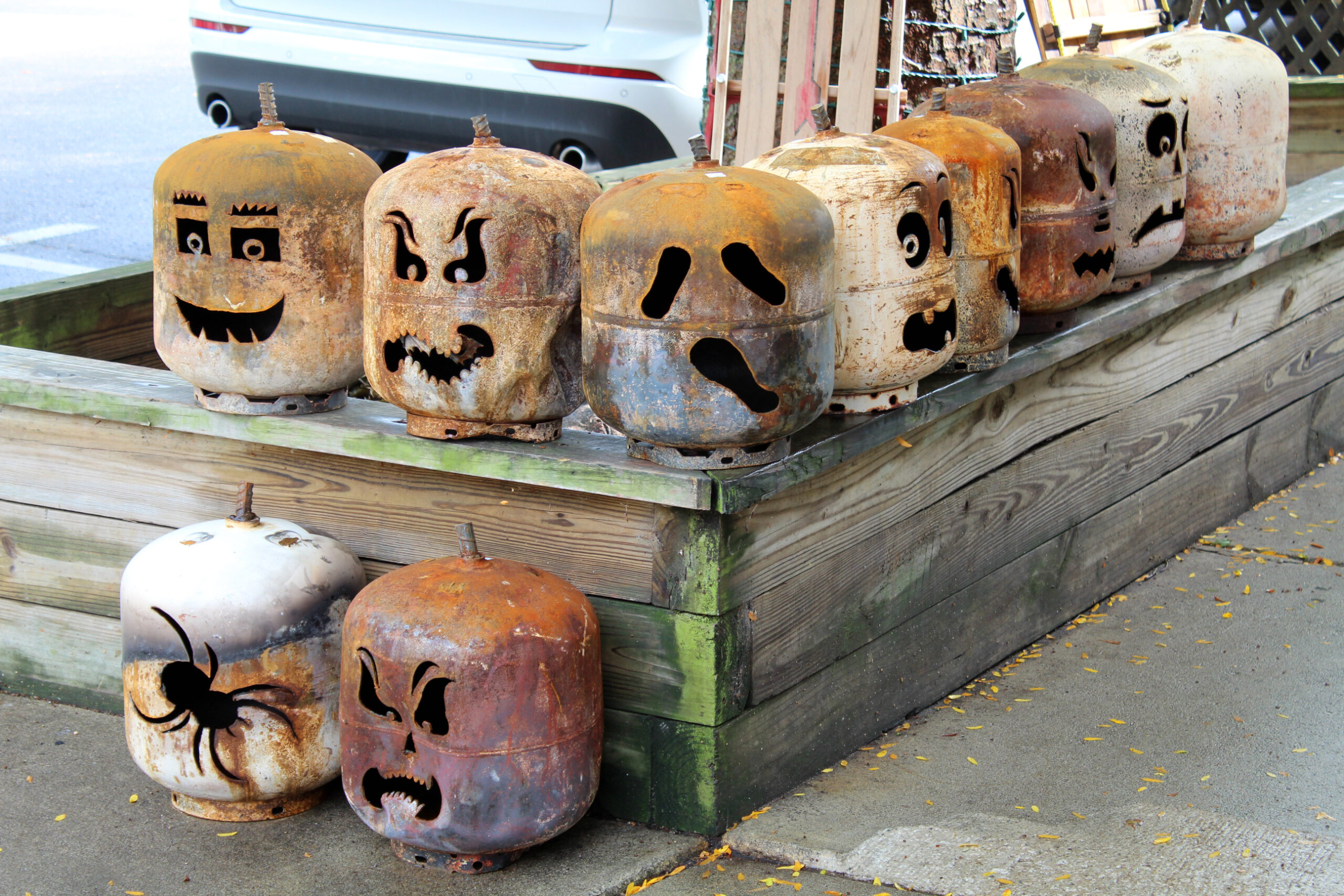 Fun upcycled Halloween propane tanks sell for $45 each